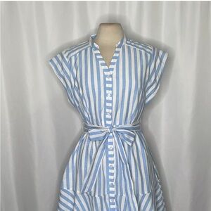 Striped Blue and White Mini Dress